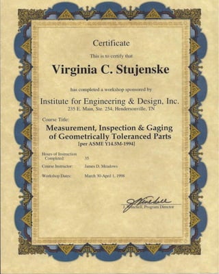 GDT Measurement, Inspection and Gauging Certification