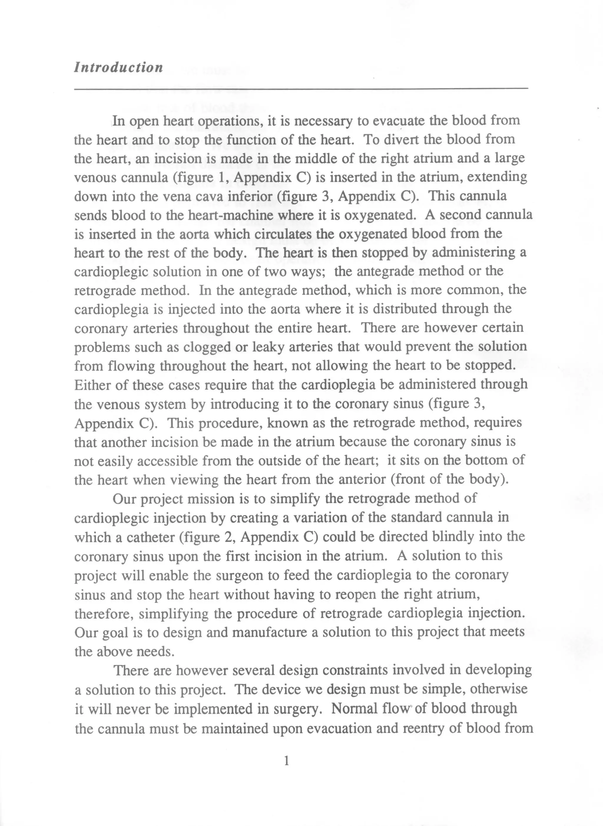 Device to Allow Alternative Method of Retrograde Cardioplegia Injection