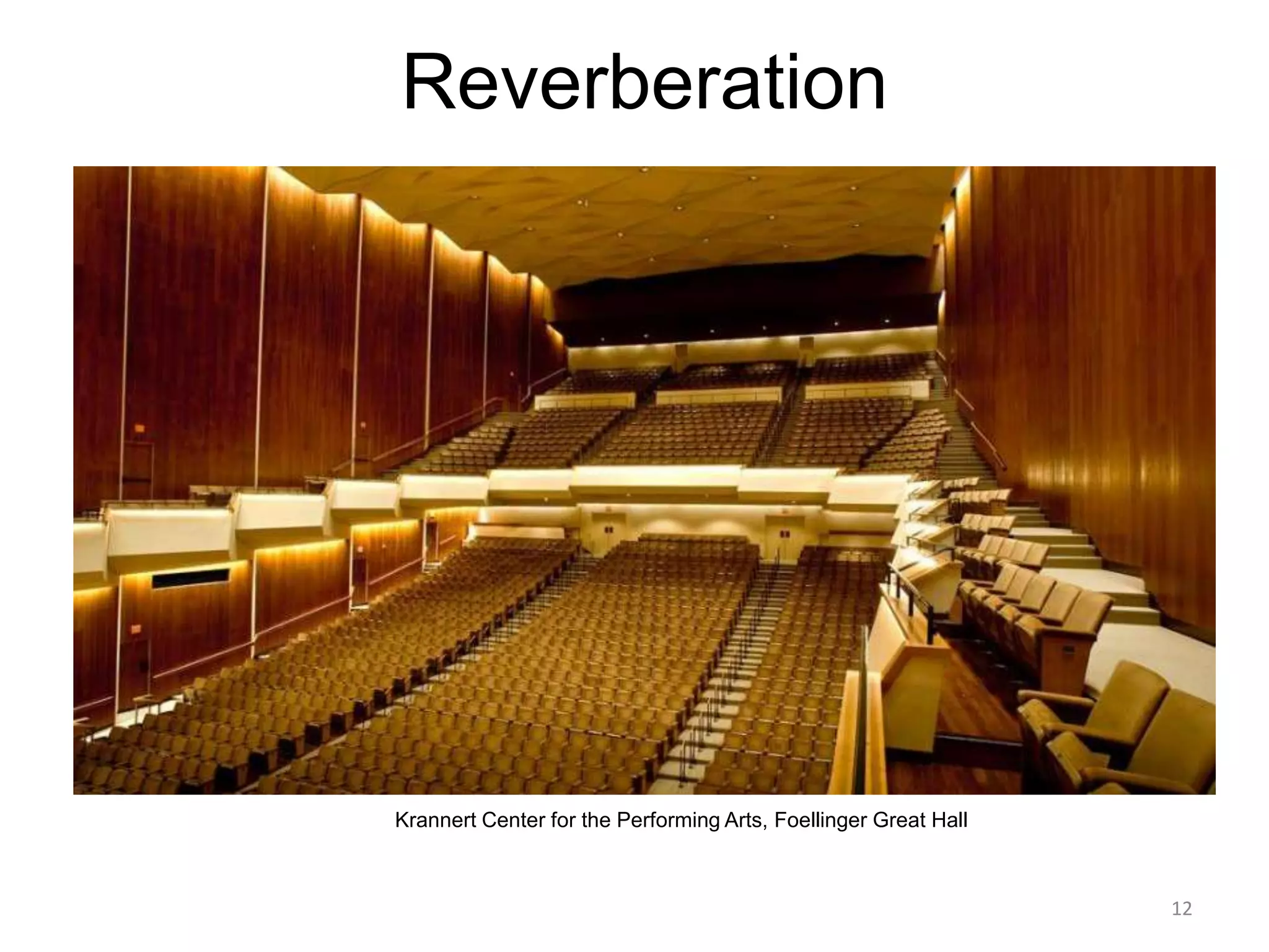 Reverberation
Krannert Center for the Performing Arts, Foellinger Great Hall
12
 