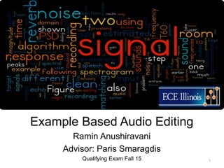 3
Example Based Audio Editing
Ramin Anushiravani
Advisor: Paris Smaragdis
Qualifying Exam Fall 15 1
 