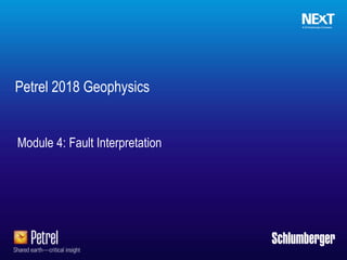 Schlumberger-Private
Module 4: Fault Interpretation
Petrel 2018 Geophysics
 