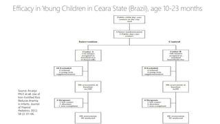 Source: Arcanjo
P.N.F, et all. Use of
Iron-Fortified Rice
Reduces Anemia
in Infants. Journal
of Tropical
Pediatrics. 2012;
58 (2) ;01–06.
 
