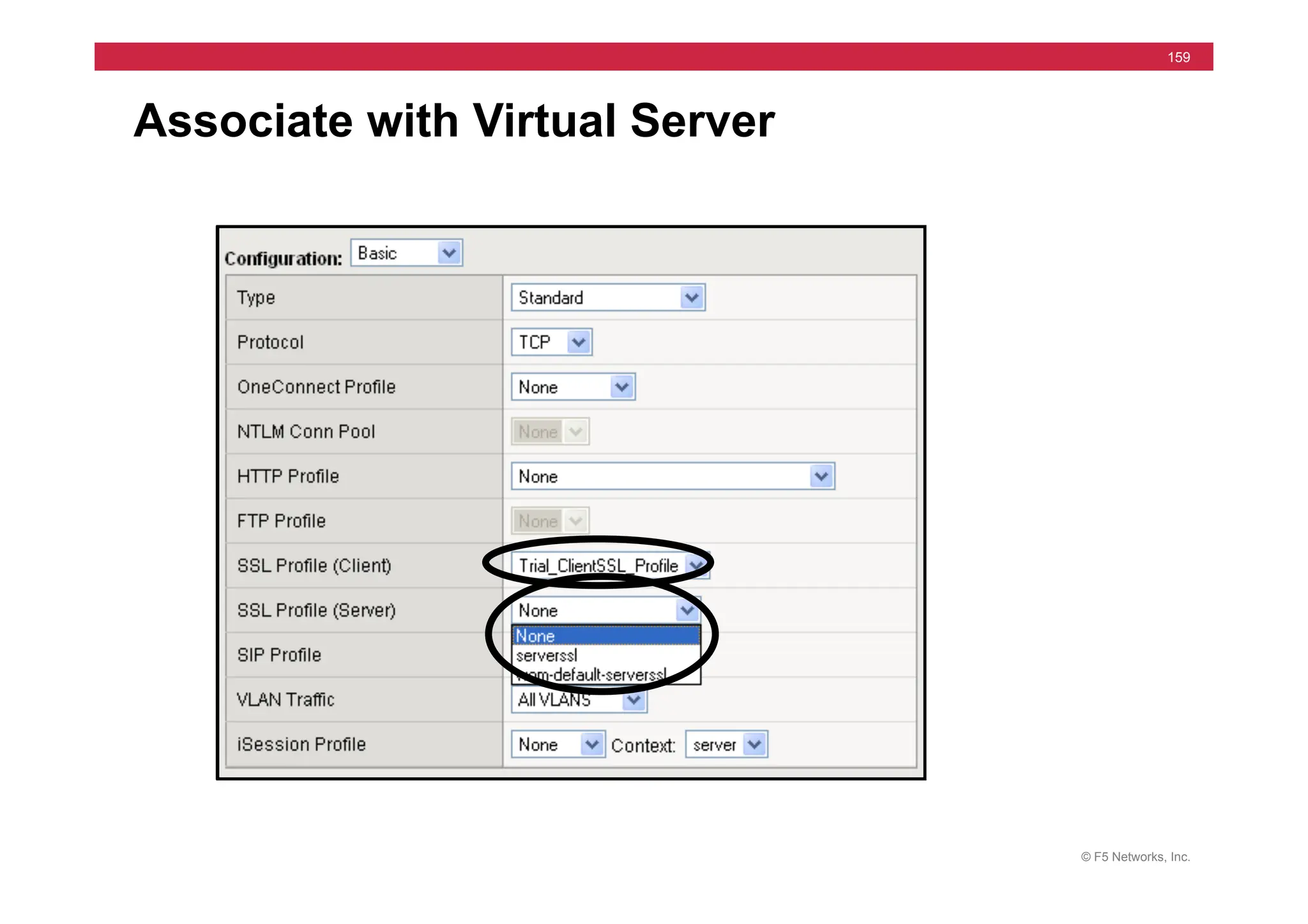 © F5 Networks, Inc.
159
Associate with Virtual Server
 