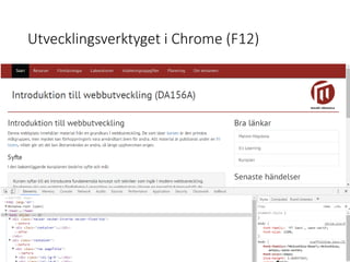 Utvecklingsverktyget i Chrome (F12)
 