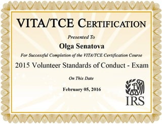 certificate standarts of conduct
