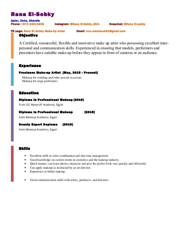 Make Up Artist Cv Bitem Make Up Artist Cv Bitem