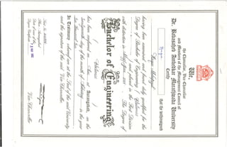 B.E Certificate