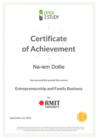 Entrepreneurship_And_Family_Business_Certificate_01_September_2015 | PDF