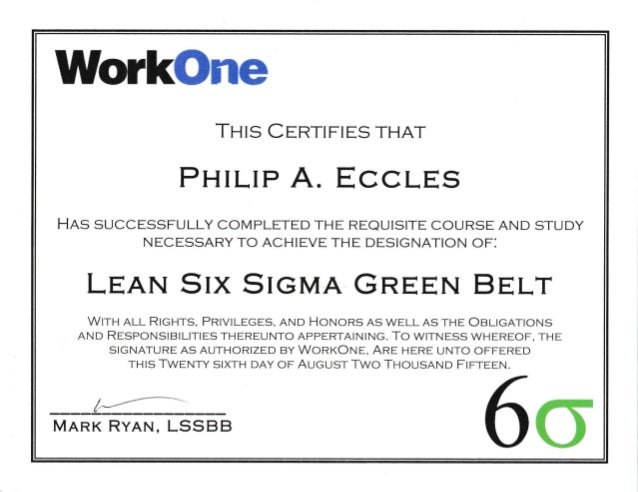 Villanova Green Belt Certification Exam Lean Six Sigma Green Belt Certificate