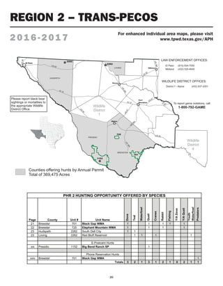 Texas Hunting Rregionm Map TX Public Hunting Lands Booklet 16-17 | PDF