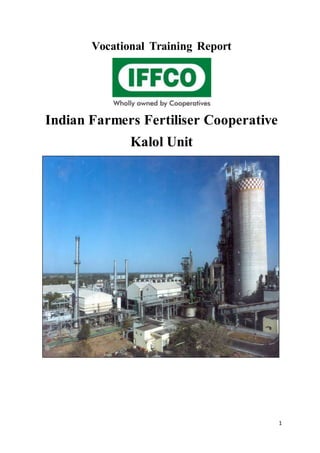 1
Vocational Training Report
Indian Farmers Fertiliser Cooperative
Kalol Unit
 