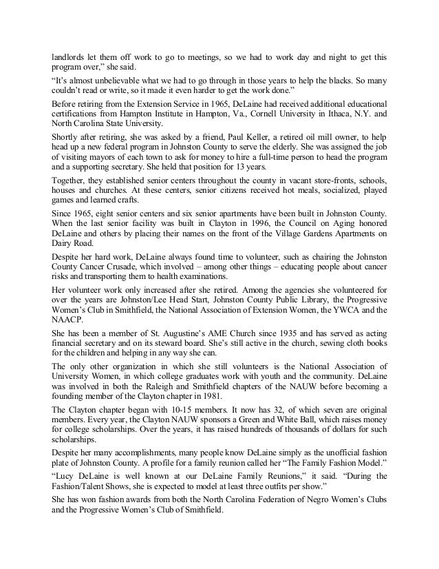 plotnick writing sample profile lucy toole delaine profile write up sample