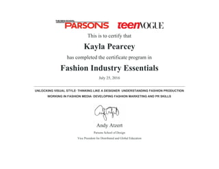 ParsonsCertificate PPT ParsonsCertificate PPT