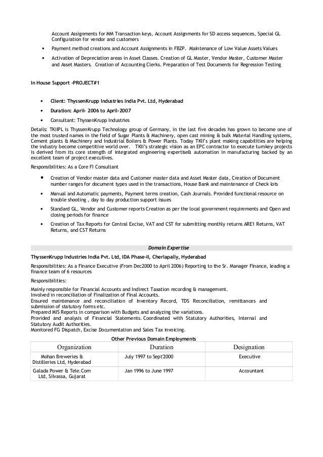 resume inventory reconciliation Resume prsasd sm