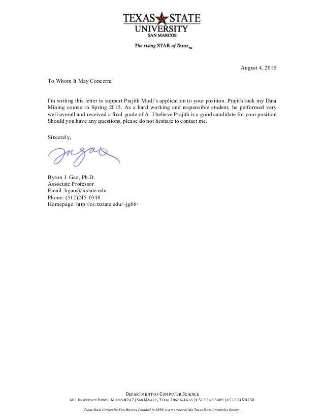 Recommendation Letter 1