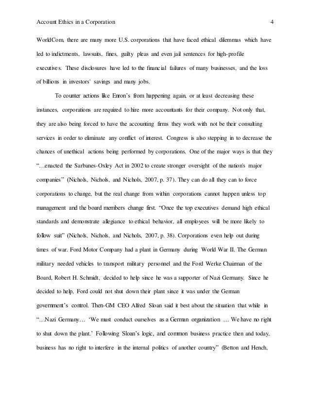 Sample High School Essays Just Like Enron And Account Ethics Example Of An Essay Paper also English As A Second Language Essay Business Ethics Paper Catcher In The Rye Essay Thesis