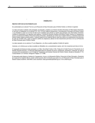 56 GACETA OFICIAL DE LA CIUDAD DE MÉXICO 22 de Junio de 2016
 