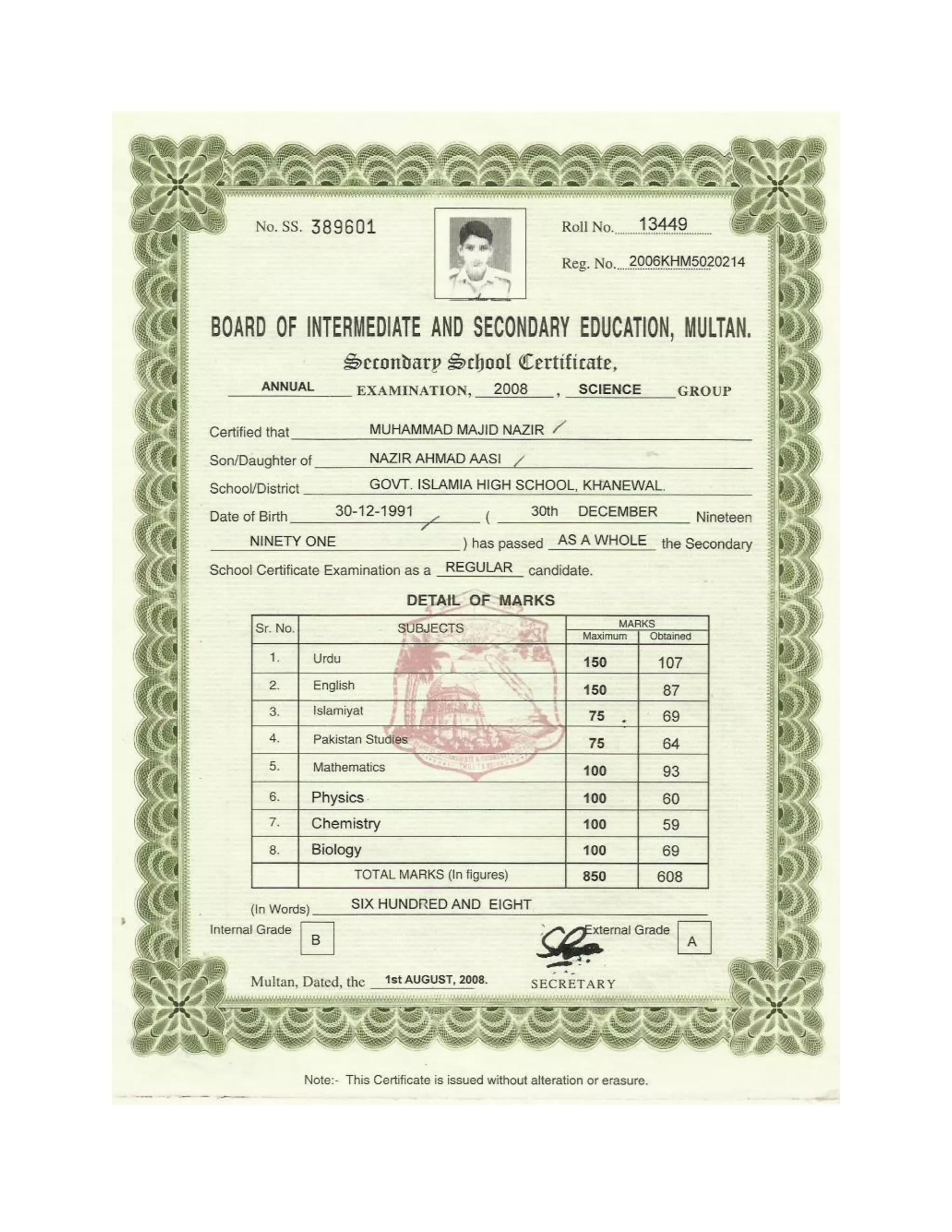 Matric | PDF