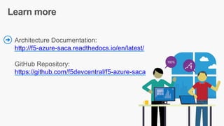 Architecture Documentation:
http://f5-azure-saca.readthedocs.io/en/latest/
GitHub Repository:
https://github.com/f5devcentral/f5-azure-saca
 