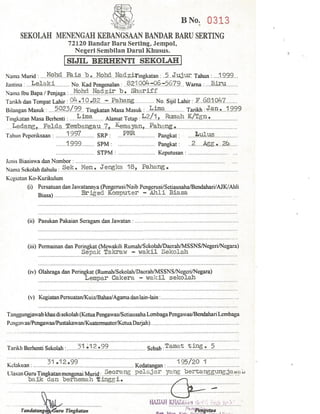 personal certificate