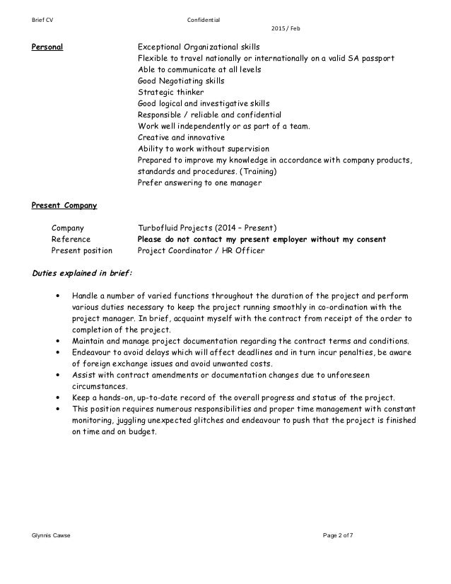 cv glynnis organization skills on resumes