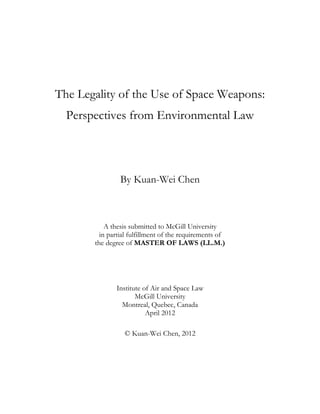 The Legality of the Use of Space Weapons_FINAL | PDF