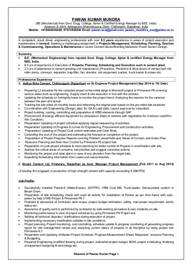 certified energy manager resume