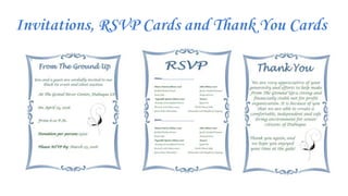 Invitations, RSVP Cards and Thank You Cards
 