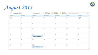 August 2015
Set up Posters
Start Radio Broadcasts
 