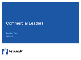 Commercial Leaders
Session Two
03/11/2015
 