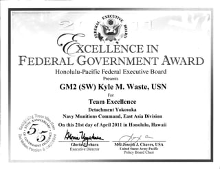 Excellence in Federal Government Award Apr2011