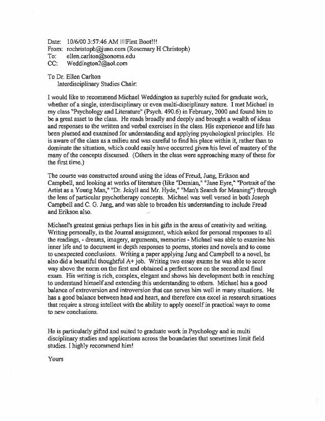 recommendation letter faculty m a program at sonoma state faculty letter of recommendation