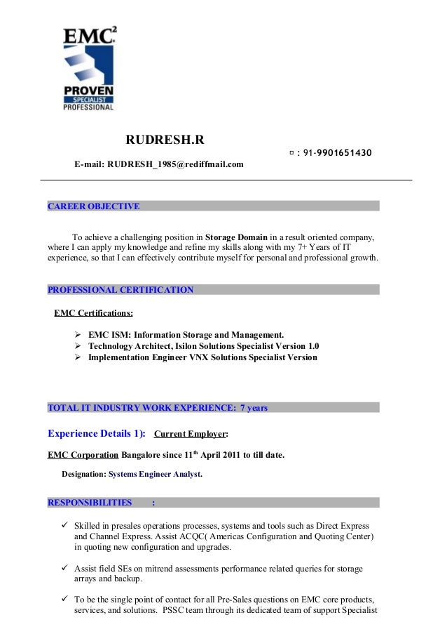 rudresh resume