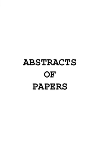 ABSTRACTS
OF
PAPERS
 