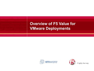 It Starts with Load BalancingEnsure availability and plan for growthDynamic LBMethodsApplication Health MonitoringHigh PerformanceHardwareSession PersistenceTransactionAssuranceLTM load balances at the application levelEnsures the best resources are always selectedHas deep visibility into application healthProactively inspects and responds to errorsEliminate downtime and scale the application