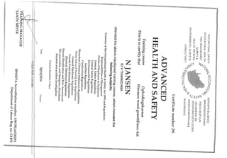 Natasha Jansen Certificates