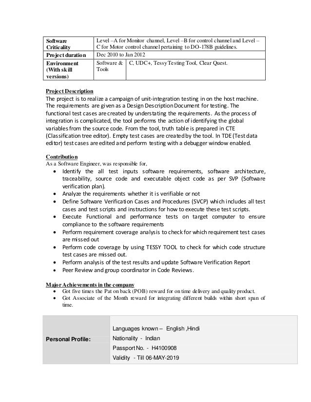 Do 178b resume