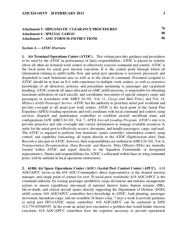 atoc duties amc form 68