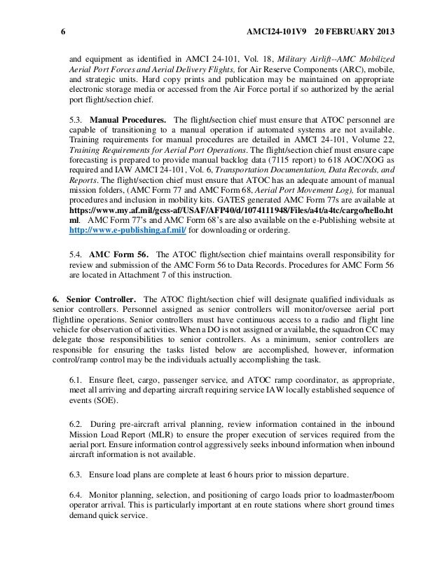 atoc duties amc form 68