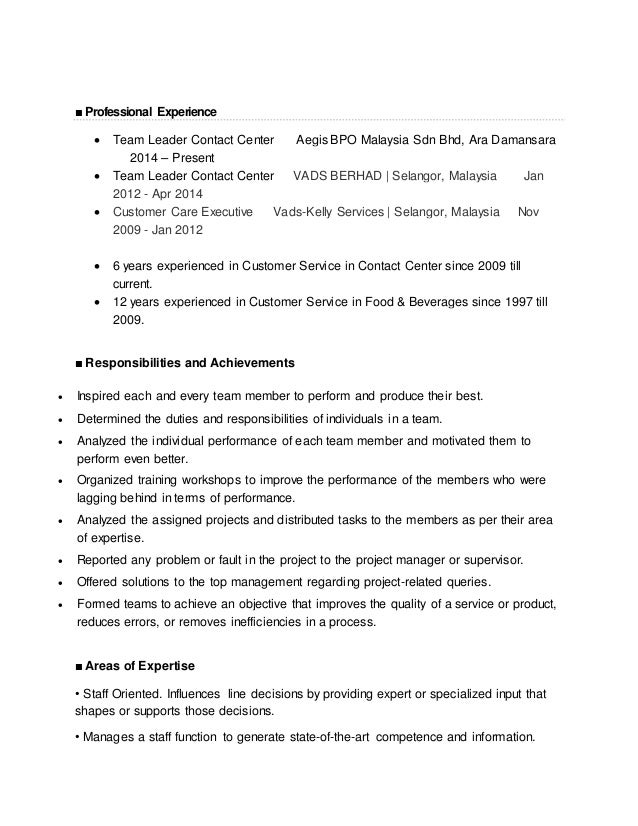customer service career summary