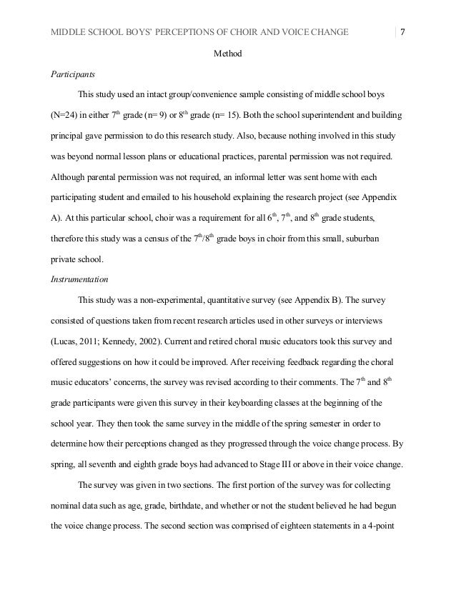 sample middle school research paper