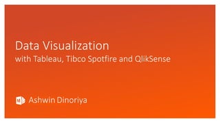 Click to edit Master text styles
Data Visualization
with Tableau, Tibco Spotfire and QlikSense
Ashwin Dinoriya
 