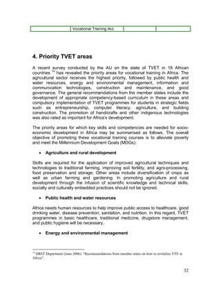 Strategies to revitalize TVET in Africa | PDF