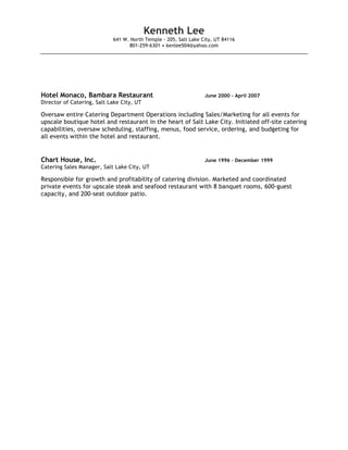 Kenneth Lee Resume[1] | PDF