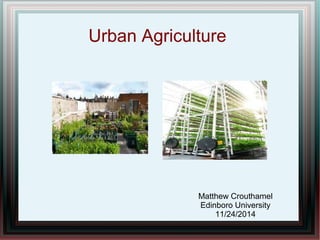Urban Agriculture
Matthew Crouthamel
Edinboro University
11/24/2014
 
