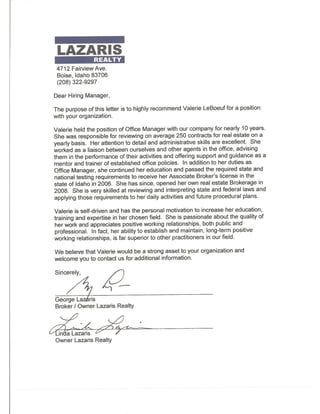 Lazaris Letter of Recommendation