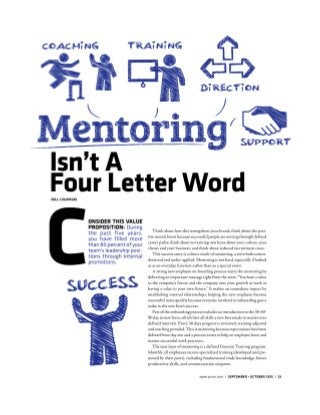 Mentoring Isn't A Four Letter Word-PRSM magazine