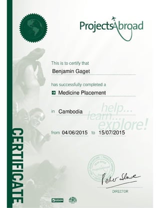 Projects Abroad Cert.