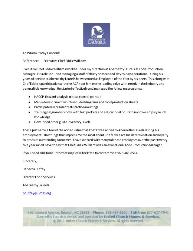letter of recommendation chef barca fontanacountryinn com chef reference letters
