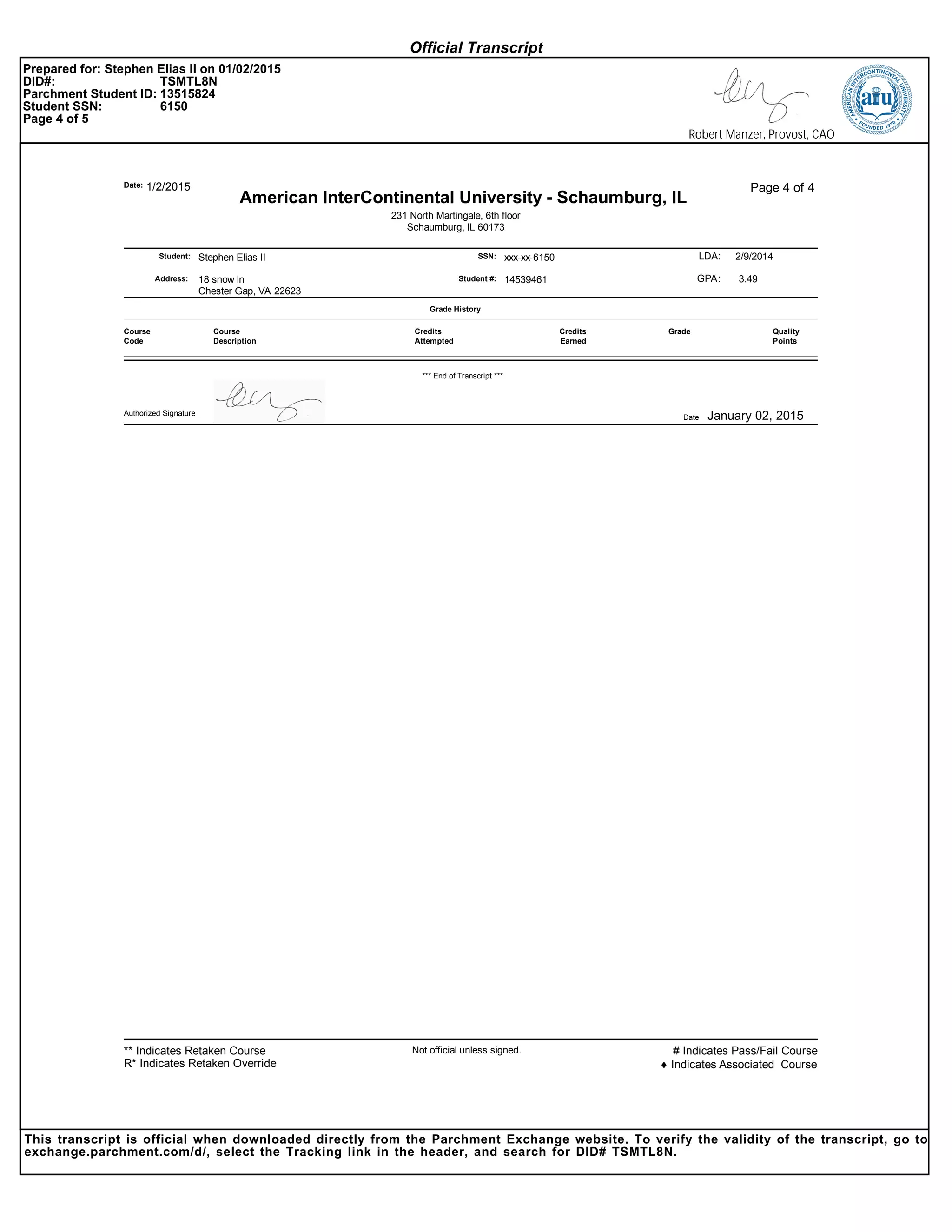 school transcript | PDF